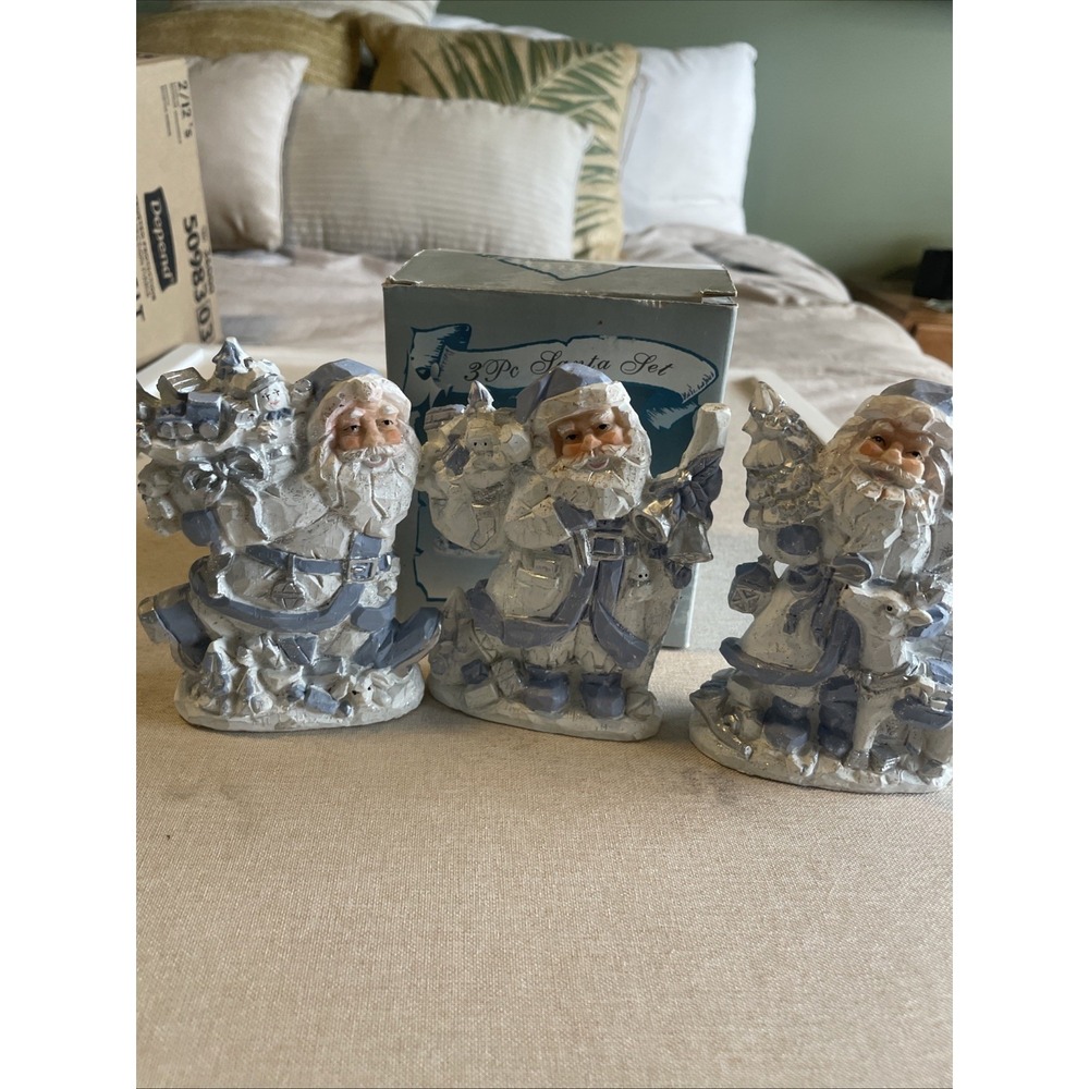 Vintage Lincolnshire Christmas Collection Set Of 3 Father Christmas Santas